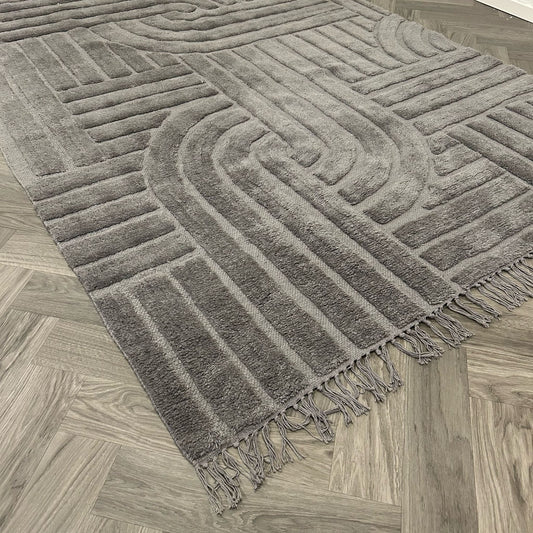 Brinker Overseas Grey Vloerkleed - 170x240cm - QF Living