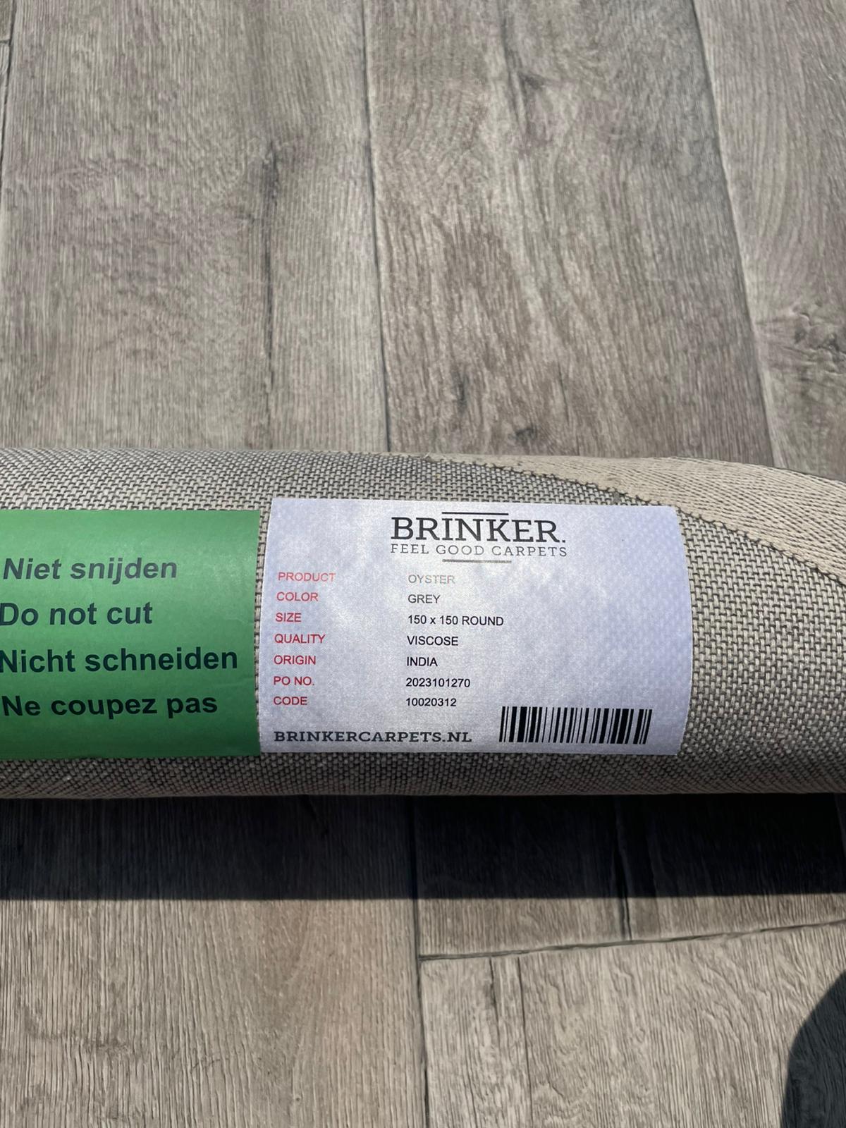 Brinker Oyster Grey Rond Vloerkleed - 150x150cm - QF Living