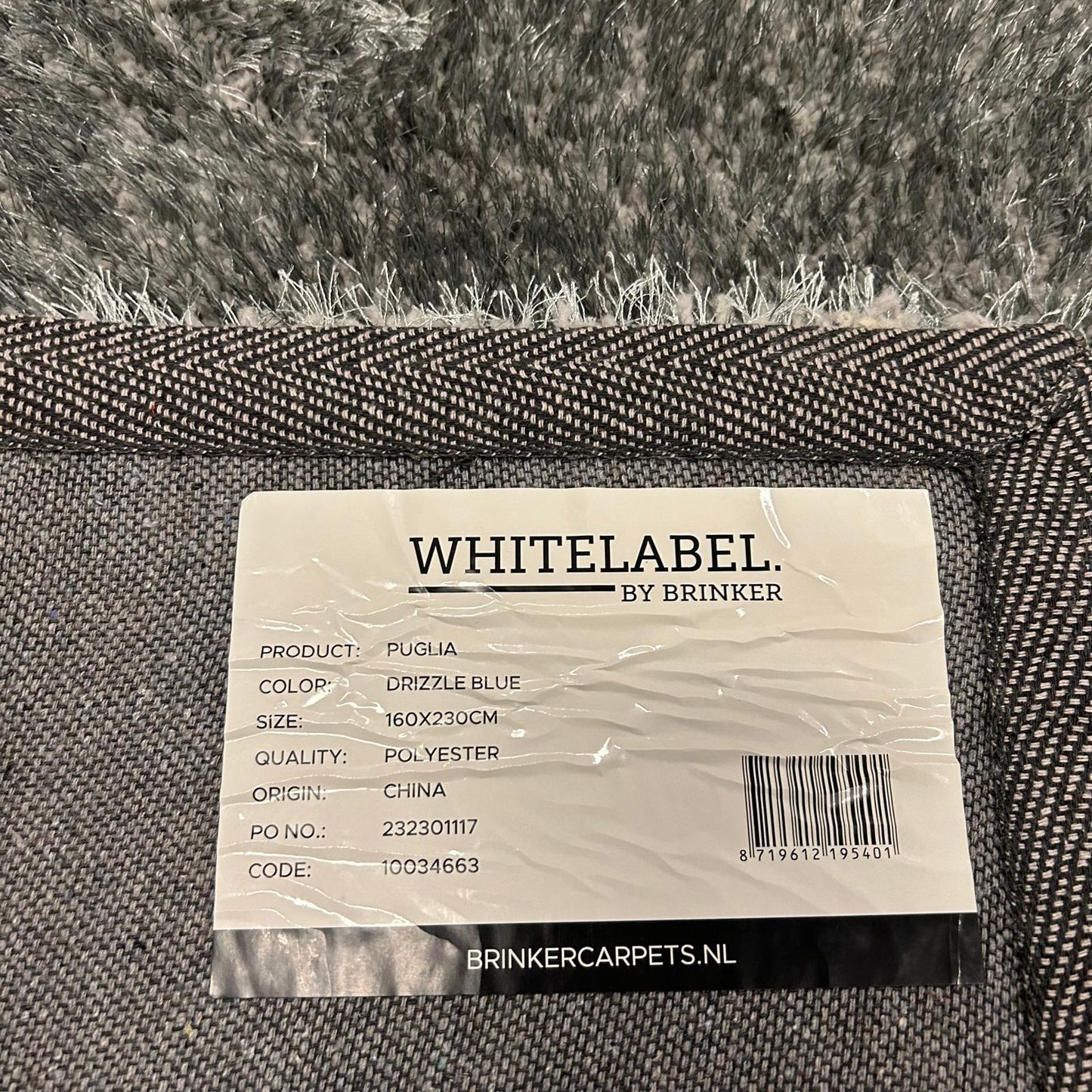 Brinker Puglia Drizzle Blue Vloerkleed - 160x230cm - QF Living