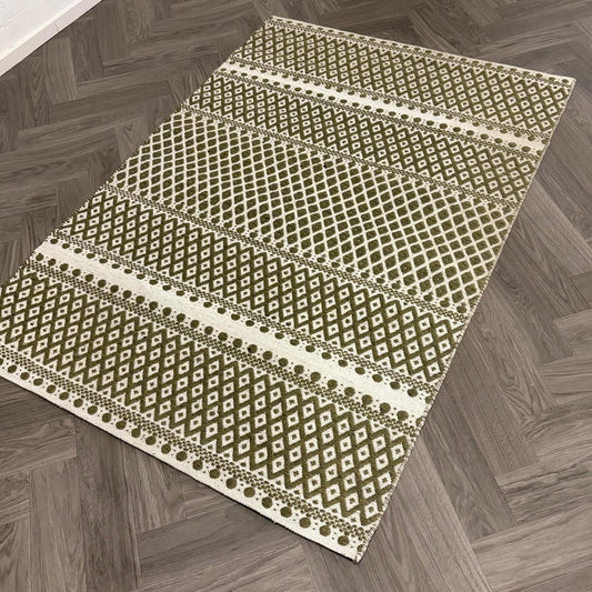 Brinker Saint Army Green Vloerkleed - 140x200cm - QF Living