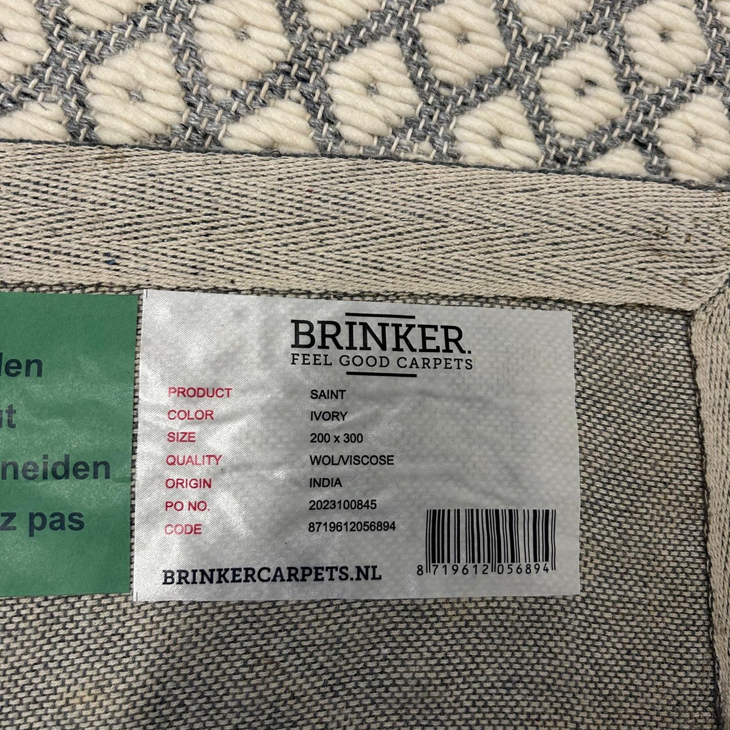 Brinker Saint Ivory Vloerkleed - 200x300cm - QF Living