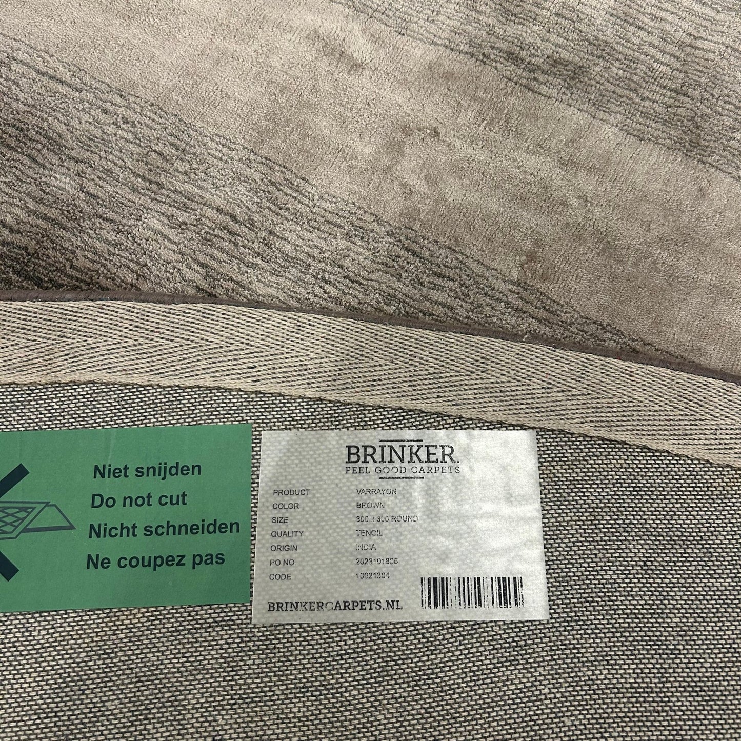Brinker Varrayon Brown Vloerkleed - 300x300cm - QF Living