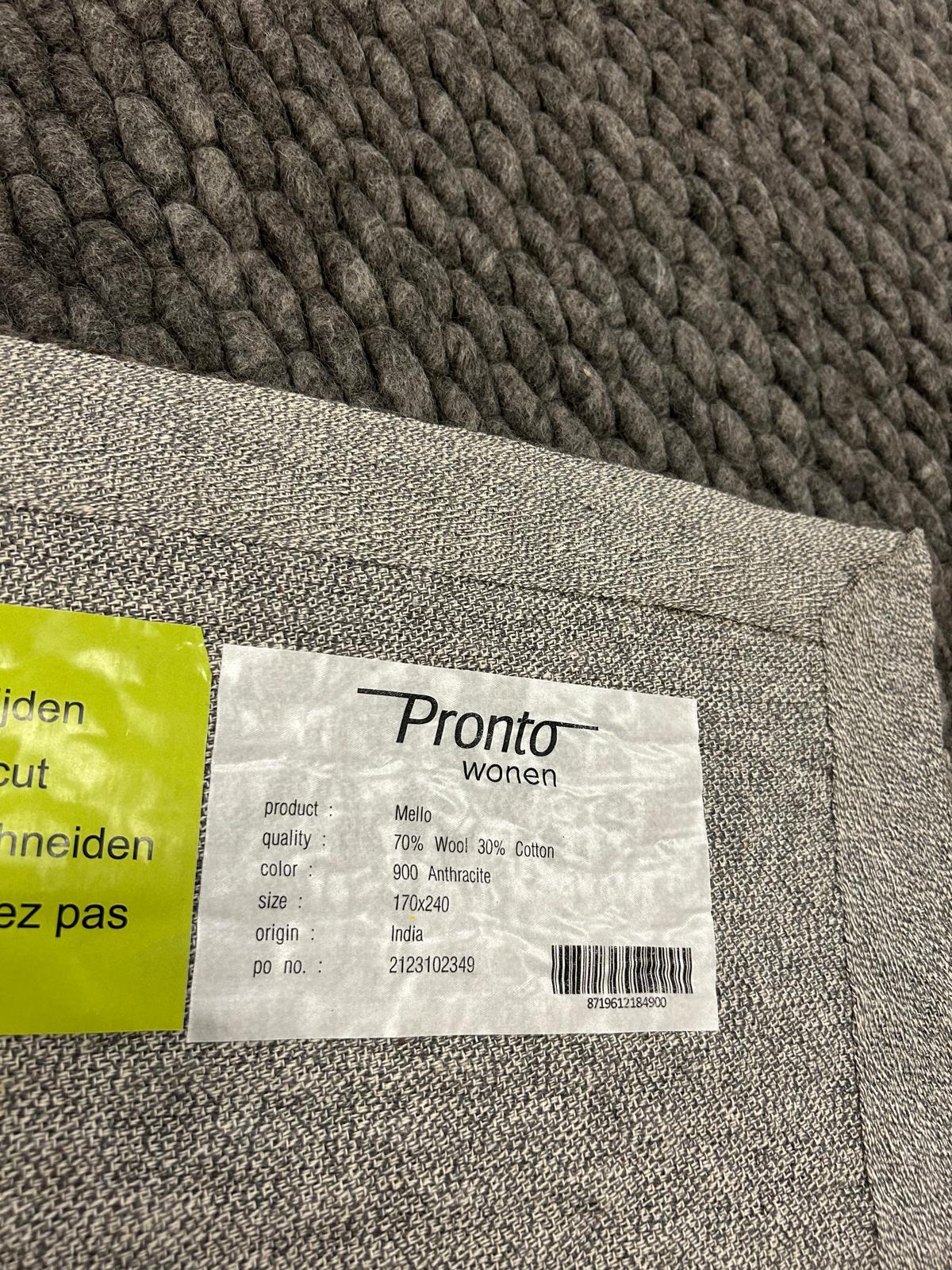 Pronto Wonen Mello 900 Antracite Vloerkleed - 170x240cm - QF Living